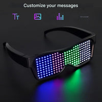 LED Feierbrille | Programmierbar | Text | Animation | 200 Lampen-Luzern Mode