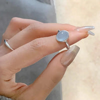 Silberring | Aquamarin Stilvoll Verstellbar One Size Langlebig-Luzern Mode