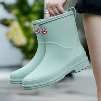 Damen Gummistiefel wasserdicht rutschfest bequem kaufen-Grün-36-Luzern Mode