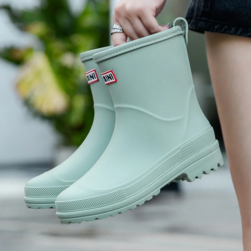 Damen Gummistiefel wasserdicht rutschfest bequem kaufen-Grün-36-Luzern Mode