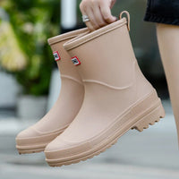 Damen Gummistiefel wasserdicht rutschfest bequem kaufen-Khaki-36-Luzern Mode
