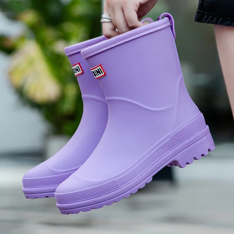 Damen Gummistiefel wasserdicht rutschfest bequem kaufen-Violett-36-Luzern Mode