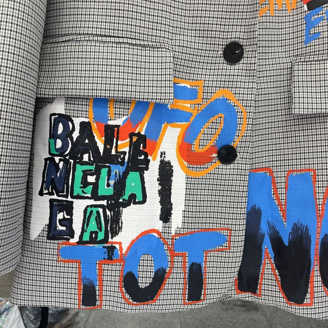 Oversized Graffiti Blazer Herren - Stilvolles Streetwear Sakko-Luzern Mode
