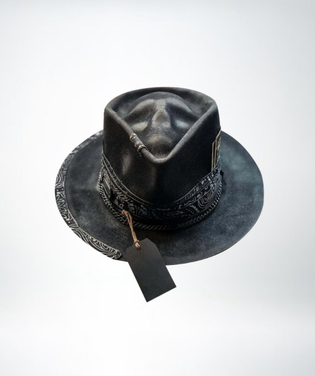 Herren Fedora Hut mit Bandana und Kordel-Detail-Luzern Mode