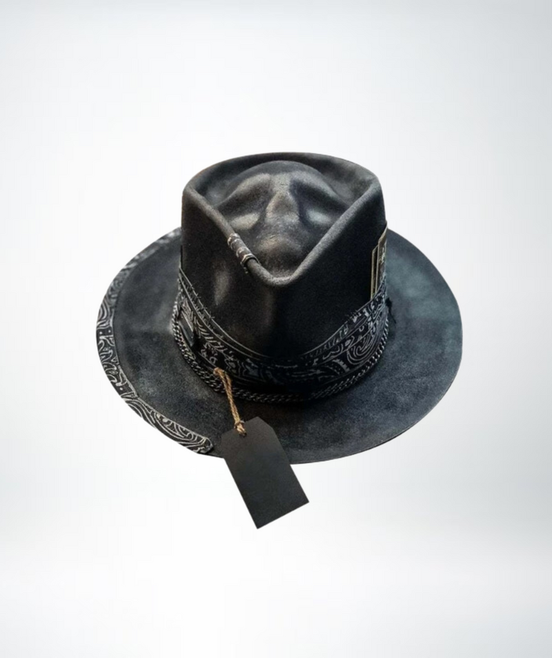 Herren Fedora Hut mit Bandana und Kordel-Detail-Luzern Mode