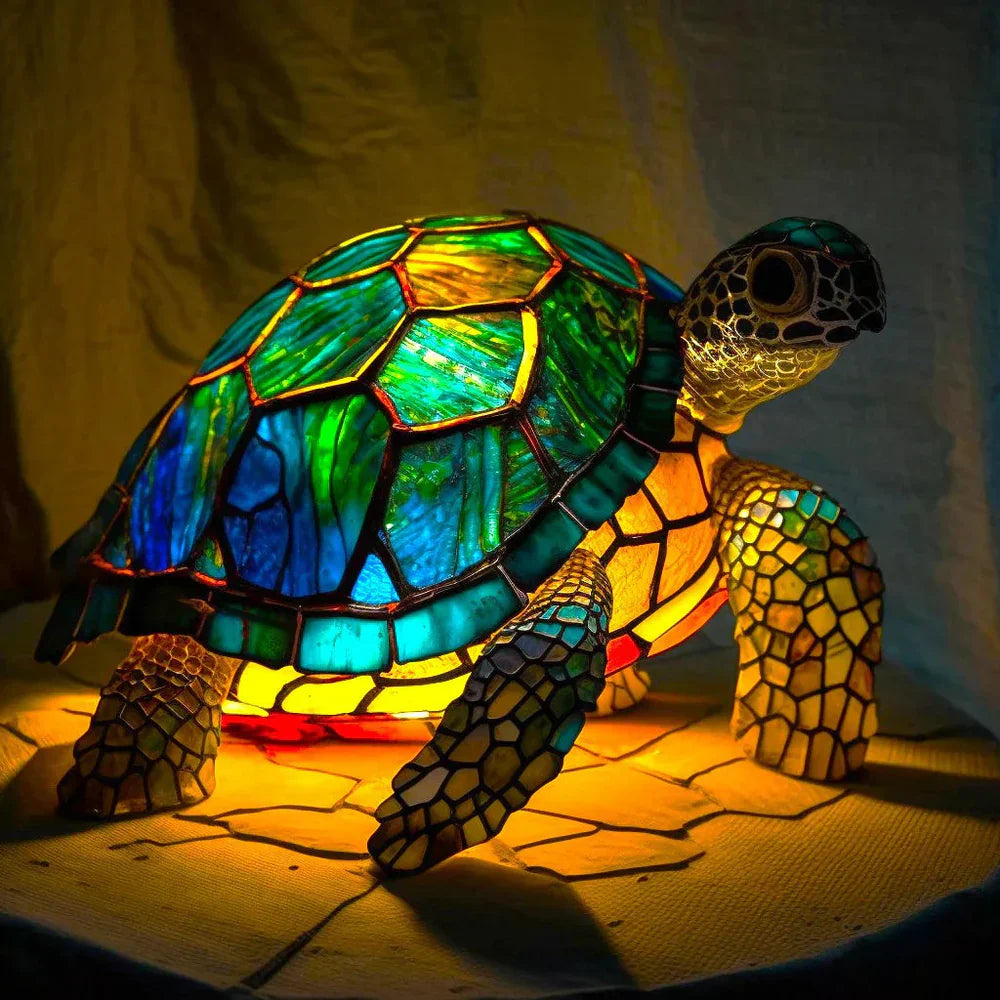 Tischlampe | Kunst Buntglas Tiermotive Einzigartig Stilvoll Vielseitig-SCHILDKRÖTE-15CM-Luzern Mode