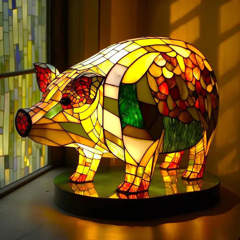Tischlampe | Kunst Buntglas Tiermotive Einzigartig Stilvoll Vielseitig-Luzern Mode