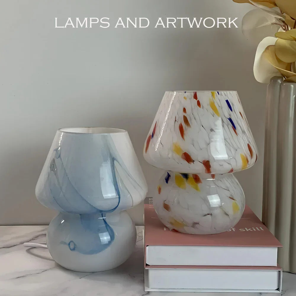 Glas-Tischlampe | Pilzform Stilvoll Vielseitig Langlebig LED-Luzern Mode