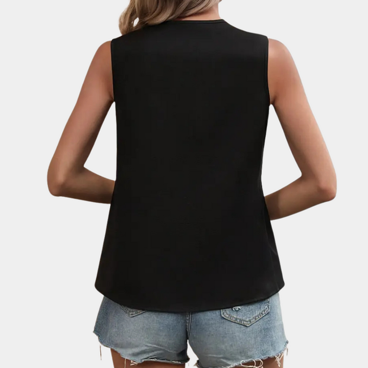 Ärmellose Damenbluse im asymmetrischen Design kaufen-Luzern Mode