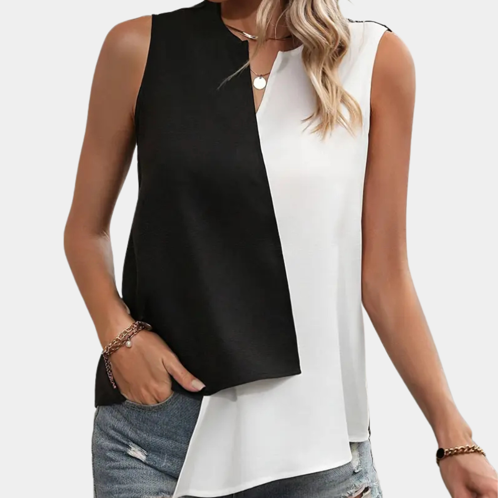 Ärmellose Damenbluse im asymmetrischen Design kaufen-Luzern Mode