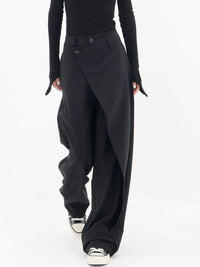 Asymmetrische Baggy Hose Damen - Modische Weite Passform-Luzern Mode