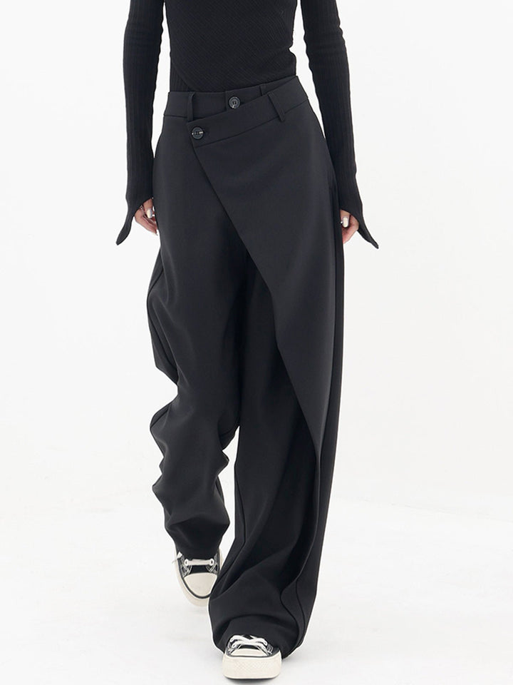 Asymmetrische Baggy Hose Damen - Modische Weite Passform-Luzern Mode