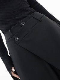 Asymmetrische Baggy Hose Damen - Modische Weite Passform-Luzern Mode