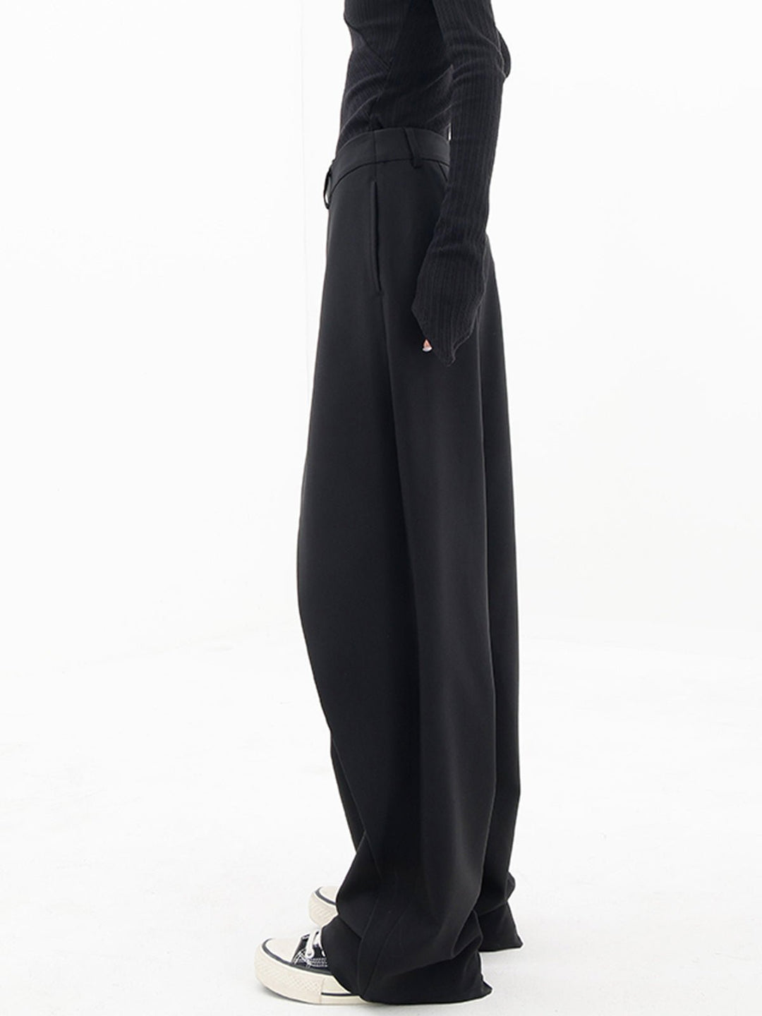 Asymmetrische Baggy Hose Damen - Modische Weite Passform-Luzern Mode