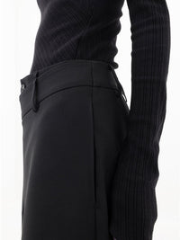 Baggy Damenhose | Asymmetrisch | Einfarbig | Doppelt Knopf | Atmungsaktiv-Luzern Mode