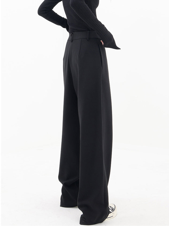 Baggy Damenhose | Asymmetrisch | Einfarbig | Doppelt Knopf | Atmungsaktiv-Luzern Mode