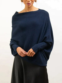 Oversized Damen Kaschmirpullover für Herbst/Winter-Dunkelblau-Luzern Mode