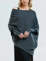 Oversized Damen Kaschmirpullover für Herbst/Winter-Dunkelgrau-Luzern Mode