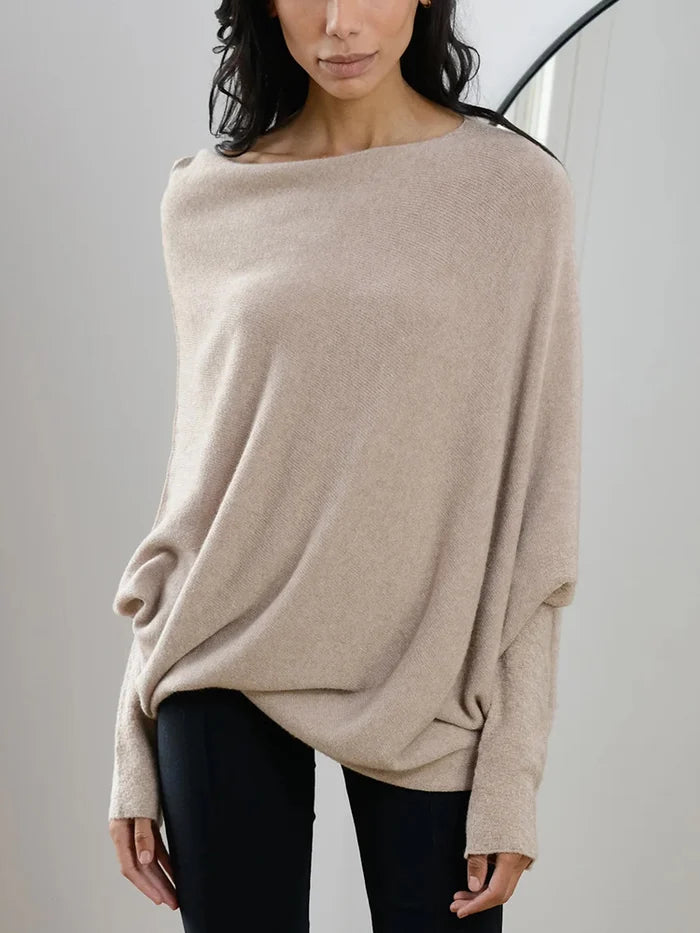 Oversized Damen Kaschmirpullover für Herbst/Winter-Hellbraun-Luzern Mode