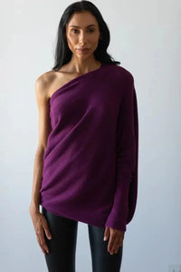 Oversized Damen Kaschmirpullover für Herbst/Winter-Lila-Luzern Mode