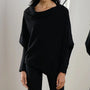 Oversized Damen Kaschmirpullover für Herbst/Winter-Schwarz-Luzern Mode