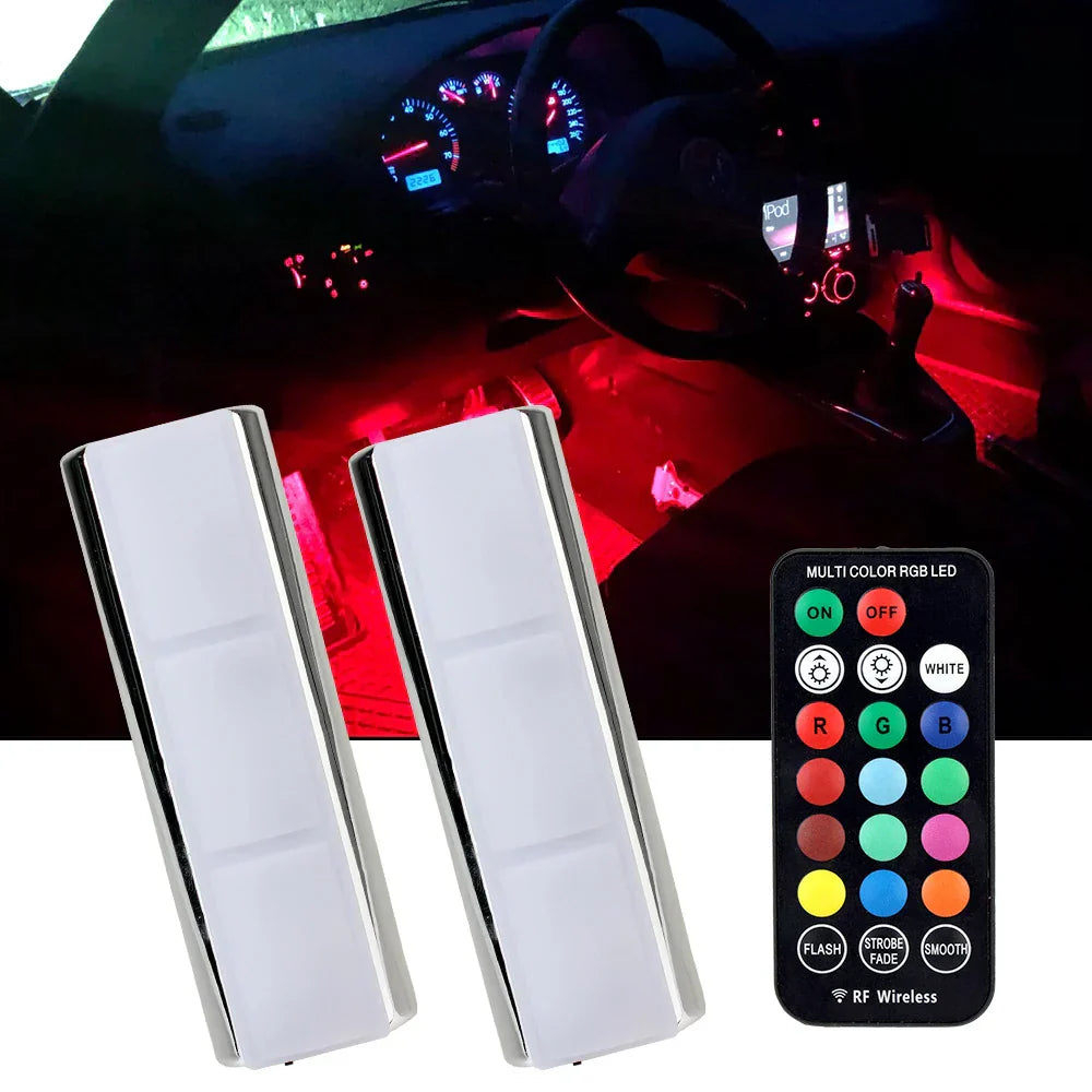 Auto-LED-Beleuchtung | Langlebig, Aufladbar, RGB, Fernbedienung-2 Stück-Luzern Mode
