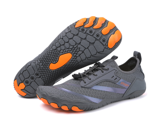 Barfußschuhe rutschfest | ultraleicht | atmungsaktiv | Damen Herren | Freizeit | Sport-Grau-35-Luzern Mode