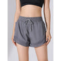 High Waist Shorts Damen Sommer | Fitnessshorts schnelltrocknend | Atmungsaktiv-Grau-S-Luzern Mode