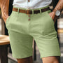 Slim-Fit Shorts Herren Leinen | Atmungsaktiv & leicht | Sommermode Vintage-Hellgrün-S-Luzern Mode