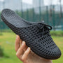 Damen Loafer offen | Atmungsaktiv & leicht | Flexibles Material | Rutschfeste Sohle-Schwarz-35-Luzern Mode
