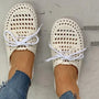 Damen Loafer offen | Atmungsaktiv & leicht | Flexibles Material | Rutschfeste Sohle-Weiß-35-Luzern Mode