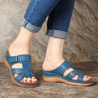 Orthopädische Damen-Sandalen | Verstellbar | Leicht & Fußfreundlich im Sommer-Blau-35-Luzern Mode
