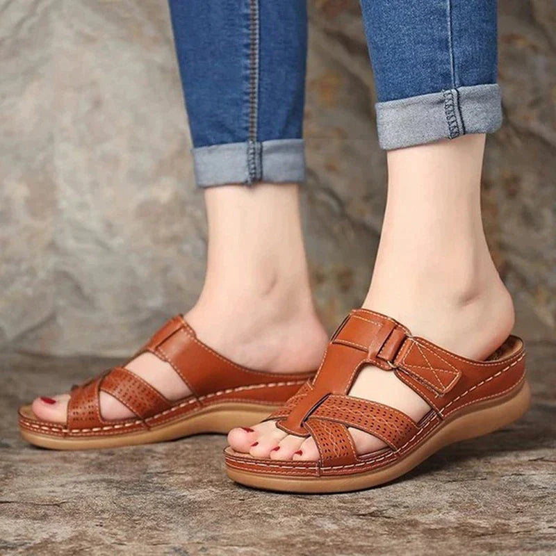Orthopädische Damen-Sandalen | Verstellbar | Leicht & Fußfreundlich im Sommer-Hellbraun-35-Luzern Mode