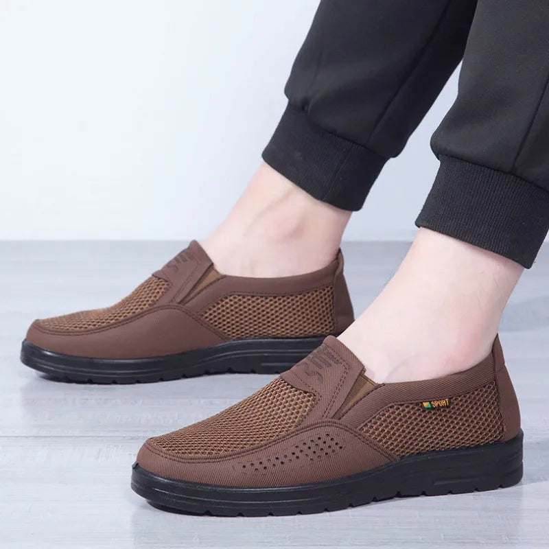 Herren Sommerschuhe | Atmungsaktives Mesh | Ultraleicht & flexibel | Rutschfeste Sohle-Braun-38-Luzern Mode