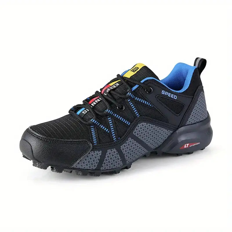 Wanderschuhe Herren atmungsaktiv | Komfort & Halt | Outdoor-Sohle mit Grip-Blau-39-Luzern Mode
