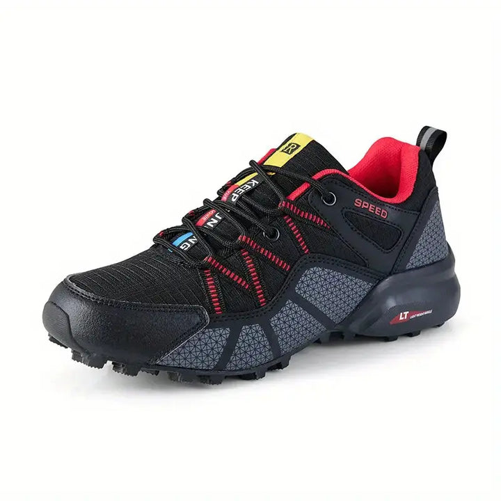 Wanderschuhe Herren atmungsaktiv | Komfort & Halt | Outdoor-Sohle mit Grip-Rot-39-Luzern Mode