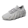 Unisex Sneaker | Mesh | Atmungsaktiv | Baumwolle | Schnürverschluss-Grau-35-Luzern Mode