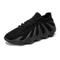 Unisex Sneaker | Mesh | Atmungsaktiv | Baumwolle | Schnürverschluss-Schwarz-35-Luzern Mode