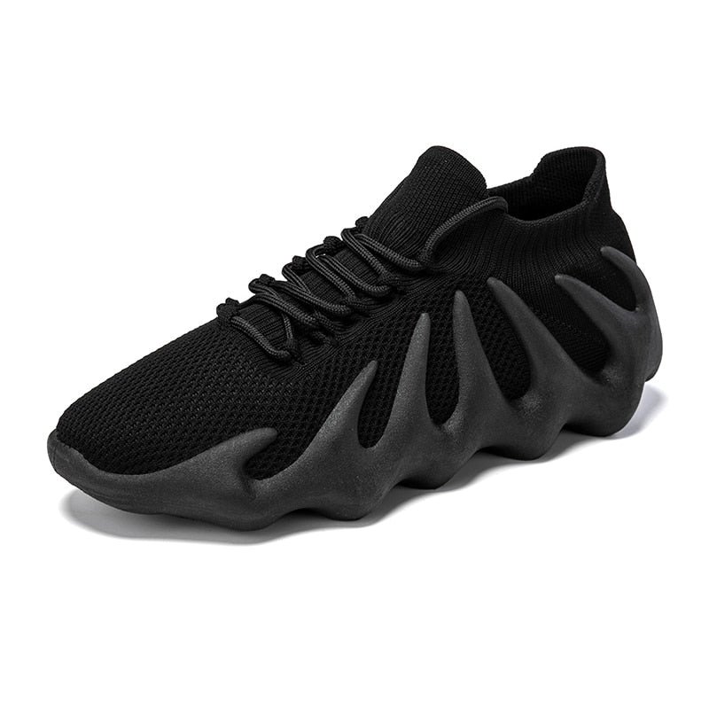 Unisex Sneaker | Mesh | Atmungsaktiv | Baumwolle | Schnürverschluss-Schwarz-35-Luzern Mode