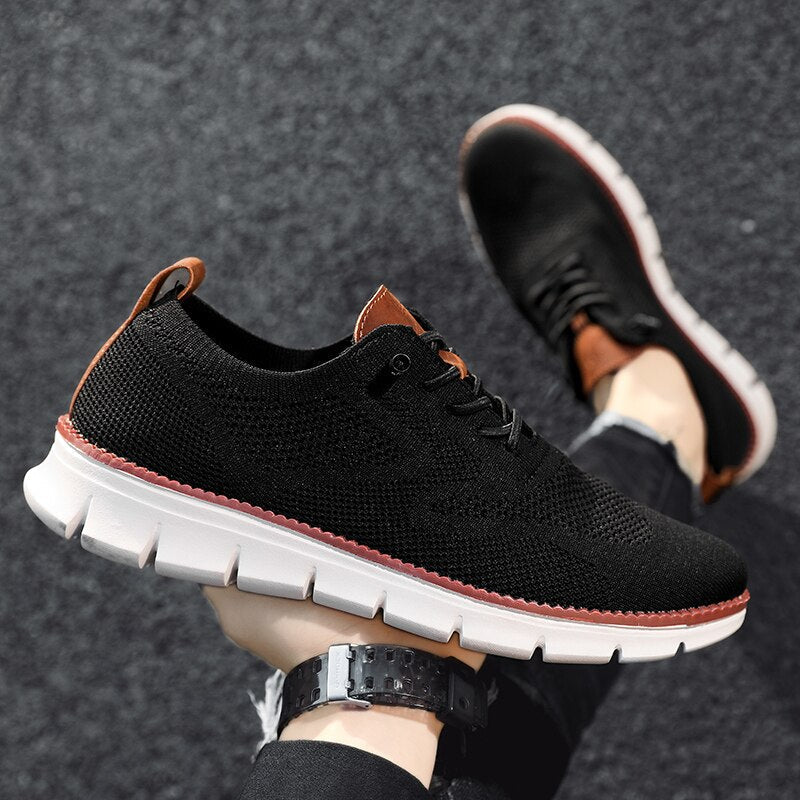 Mesh Sommerschuhe Herren | Atmungsaktiv | Slip-On | Leicht | Größe bis 54-Luzern Mode