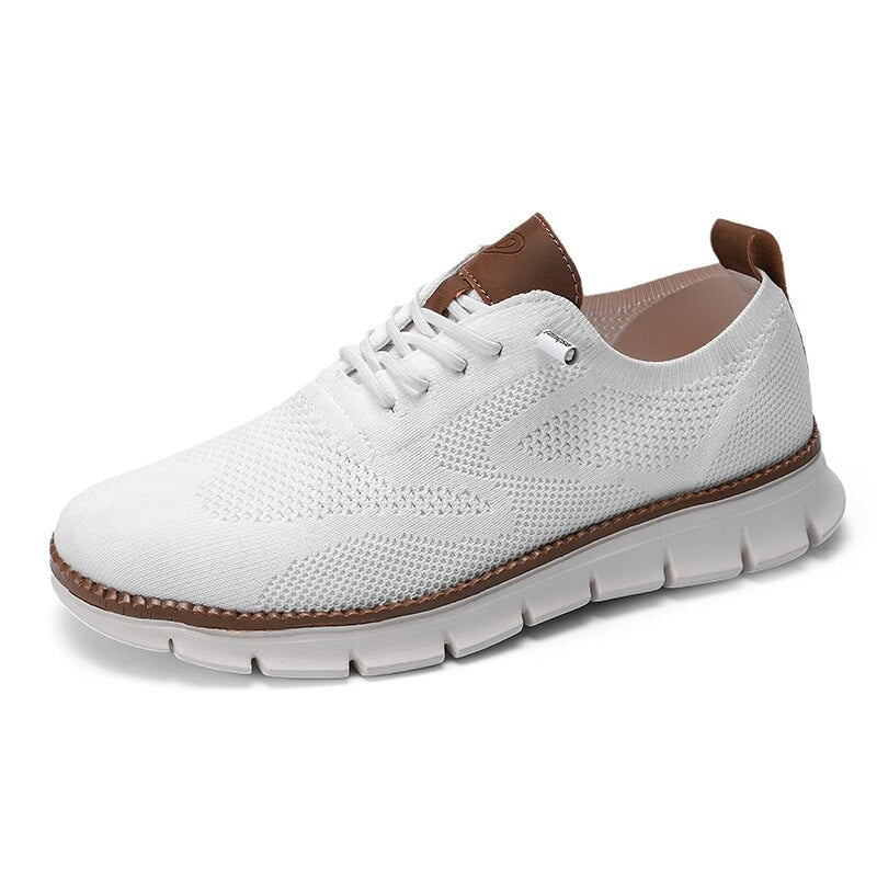 Mesh Sommerschuhe Herren | Atmungsaktiv | Slip-On | Leicht | Größe bis 54-Weiß-40-Luzern Mode