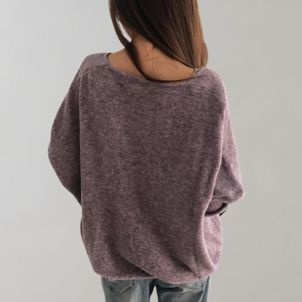 Damenpullover V-Ausschnitt Strickmode für Herbst/Winter-Luzern Mode
