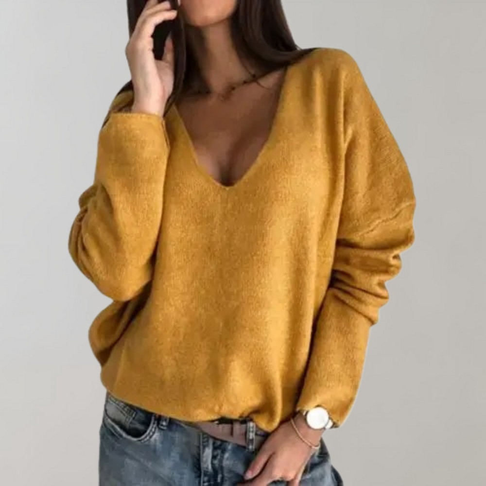 Damenpullover V-Ausschnitt Strickmode für Herbst/Winter-Luzern Mode