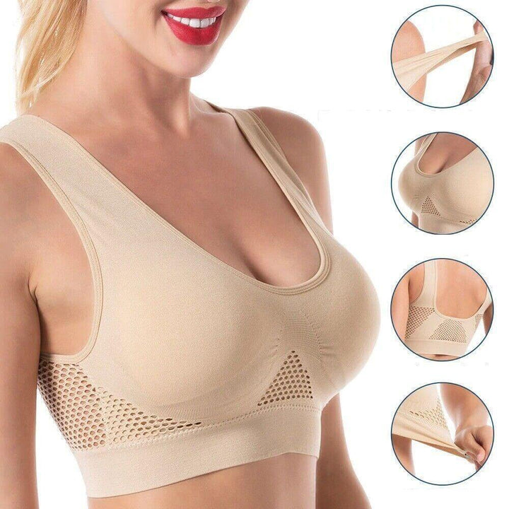 Sport-BH | Mesh | Atmungsaktiv | Nahtlos | Schnelltrocknend | Nylon-Luzern Mode