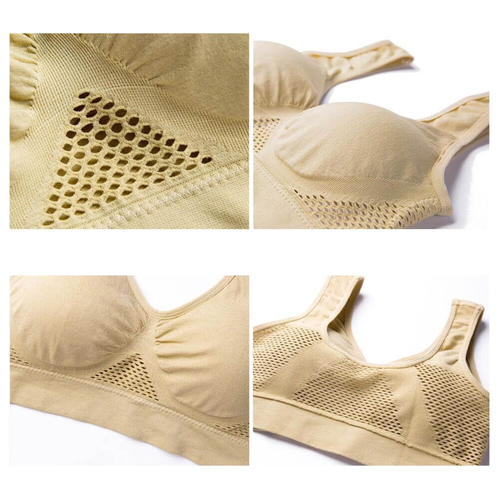 Sport-BH | Mesh | Atmungsaktiv | Nahtlos | Schnelltrocknend | Nylon-Luzern Mode