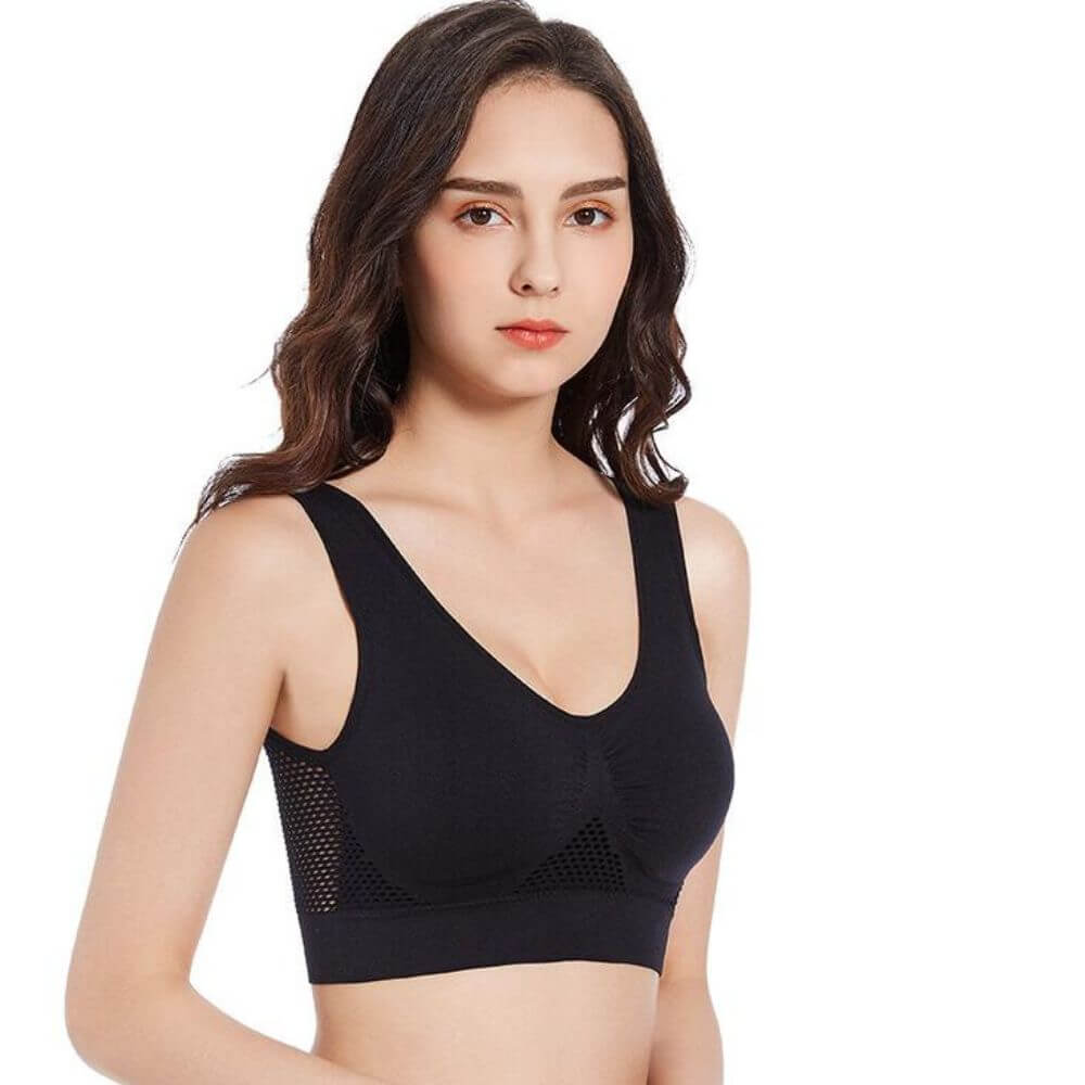 Sport-BH | Mesh | Atmungsaktiv | Nahtlos | Schnelltrocknend | Nylon-Luzern Mode