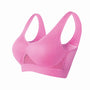 Sport-BH | Mesh | Atmungsaktiv | Nahtlos | Schnelltrocknend | Nylon-Rosa-S-Luzern Mode