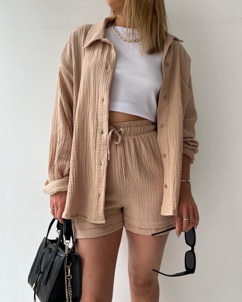Baumwoll Zweiteiler Damen | Atmungsaktives Co Ord Set | Sommer Look bequem-Luzern Mode