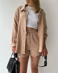Baumwoll Zweiteiler Damen | Atmungsaktives Co Ord Set | Sommer Look bequem-Luzern Mode
