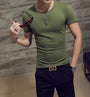 Sportshirt Herren | Rundhals | UV Schutz | Atmungsaktiv | Schnell trocknend-Armeegrün-M-Luzern Mode